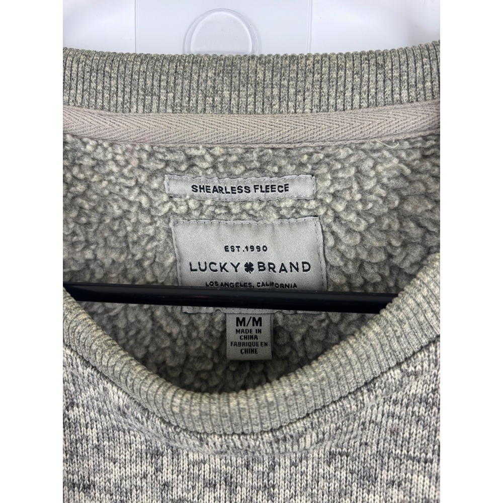 Lucky Brand Mens Shearless Fleece Lion Eyepatch Pirate Graphic Sweatshirt Grey M - Picture 4 of 4